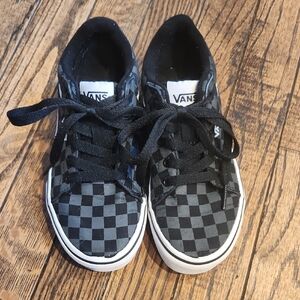 Vans Seldan Kids' Black Checkered Shoes Size 1